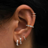 Pink Opal Zircon Hoop Earrings, 925 Sterling Silver, Women Jewelry