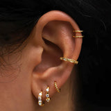 Pink Opal Zircon Hoop Earrings, 925 Sterling Silver, Women Jewelry