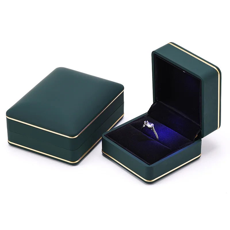 LED Light Jewelry Box with Frosted Texture Lacquer
