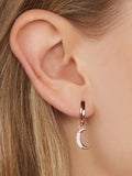 S925 Silver Stud Earrings Zircon Ladies Ear Studs Star Moon Women Jewelry
