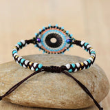 Stone Braided Wrap Bracelet Bohemian Woven Beaded Jewelry