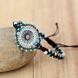 Stone Braided Wrap Bracelet Bohemian Woven Beaded Jewelry