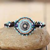Stone Braided Wrap Bracelet Bohemian Woven Beaded Jewelry
