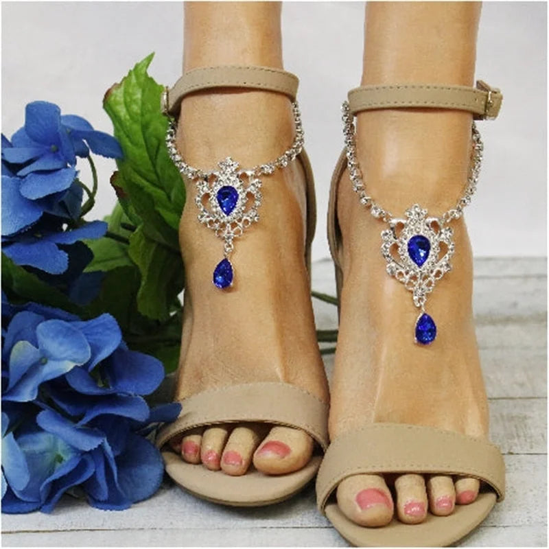 Bohemian Rhinestone Drop Pendant Foot Chain
