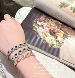 925 Stamp Silver CZ Bracelet for Women Crystal Wedding Jewelry