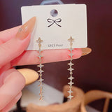 Tassel Zircon Butterfly Stud Earrings Sweet Birthday Gift Jewelry