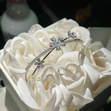Silver Petals Zircon Bracelet Chain for Women
