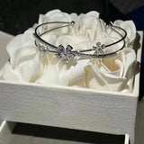 Silver Petals Zircon Bracelet Chain for Women