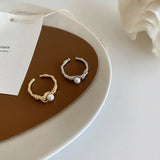 Pearl Plated Silver Irregular Rings for Women