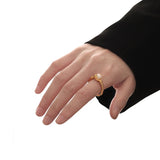 Pearl Plated Silver Irregular Rings for Women