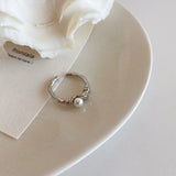 Pearl Plated Silver Irregular Rings for Women