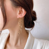 Silver Plated Tassel Ear Cuff Earring No Piercing Wedding Jewelry