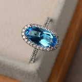 Silver Plated Oval Cut Zircon Cocktail Ring