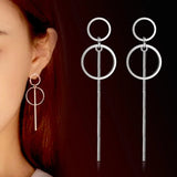 925 Silver Circle Tassel Earrings Ear Line Women Jewelry Brincos