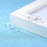 925 Silver Circle Tassel Earrings Ear Line Women Jewelry Brincos