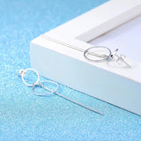 925 Stamp Silver Circle Tassel Long Earrings Ear Line Women Jewelry
