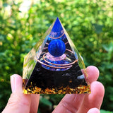 Orgonite Pyramid Crystal Ball Crushed Stone Resin Ornament