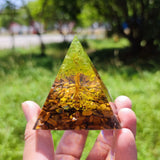 Orgonite Pyramid Crystal Ball Crushed Stone Resin Ornament