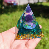 Orgonite Pyramid Crystal Ball Crushed Stone Resin Ornament