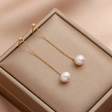 Natural Pearl Earrings for Women Long Pendant Jewelry Accessories