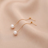 Natural Pearl Earrings for Women Long Pendant Jewelry Accessories