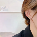 6-Piece Suit Zircon Earrings Flash Zircon Fine Jewelry Gift