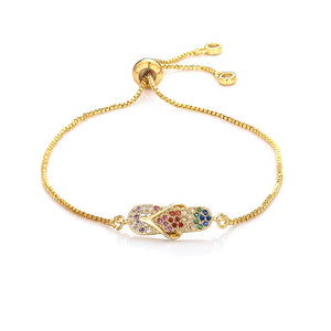 Colorful Crystal Zircon Bracelet 18K Adjustable Women Bangle