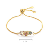 Colorful Crystal Zircon Bracelet 18K Adjustable Women Bangle