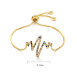 Colorful Crystal Zircon Bracelet 18K Adjustable Women Bangle
