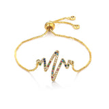 Colorful Crystal Zircon Bracelet 18K Adjustable Women Bangle