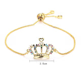 Colorful Crystal Zircon Bracelet 18K Adjustable Women Bangle