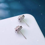 Pink Diamond Round Earrings Sterling Silver Jewelry