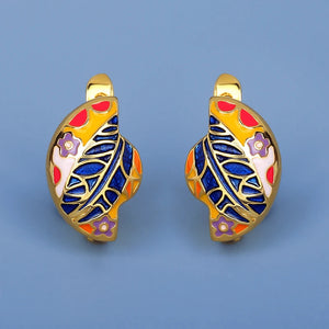 Small Epoxy Women's Earrings Flower Shape Bridal Wedding Enamel