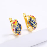 Small Epoxy Women's Earrings Flower Shape Bridal Wedding Enamel
