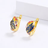 Small Epoxy Women's Earrings Flower Shape Bridal Wedding Enamel
