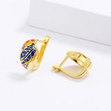 Small Epoxy Women's Earrings Flower Shape Bridal Wedding Enamel
