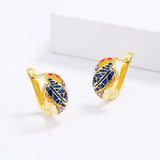 Small Epoxy Women's Earrings Flower Shape Bridal Wedding Enamel