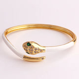 Snake Animal Cuff Bracelet Enamel Bangle High 18K Plated Jewelry