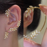 Sparkling Leaf Ear Cuff Clip Earring for Women Girls