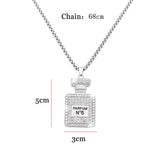 Stainless Steel N?5 Perfume Bottle Pendant Necklace For Women