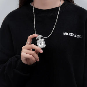 Stainless Steel N?5 Perfume Bottle Pendant Necklace For Women
