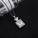 Stainless Steel N?5 Perfume Bottle Pendant Necklace For Women