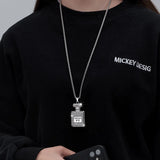 Stainless Steel N?5 Perfume Bottle Pendant Necklace For Women