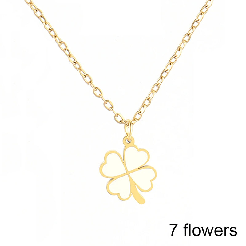 Geometric Flower Pendant Choker Necklace