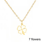 Geometric Flower Pendant Choker Necklace