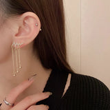Long Tassel Dangle Earrings Crystal Moon Flower Leaf Jewelry Brincos