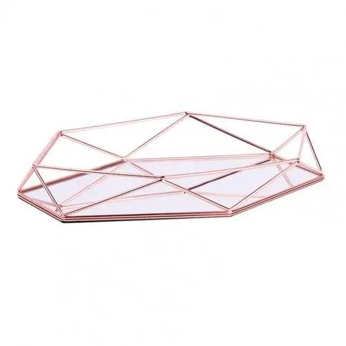 Stylish Iron Storage Display Tray Modern Creative Organizer Plate