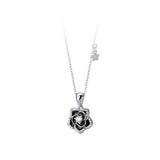 Zircon Camellia Flower Pendant Necklace for Women