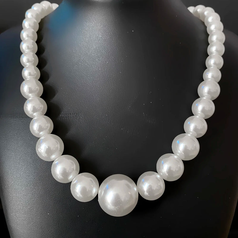 OES Enamel Pendant Multilayer Pearl Bead Necklace