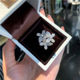 Butterfly Zircon Silver Wedding Bands Ring Statement Jewelry